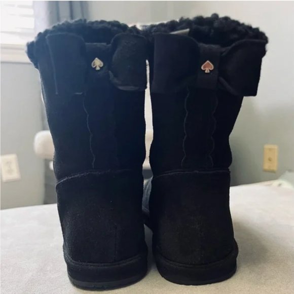 kate spade black Wonderland Booties winter boots shoes size 6 nwot - Picture 6 of 10